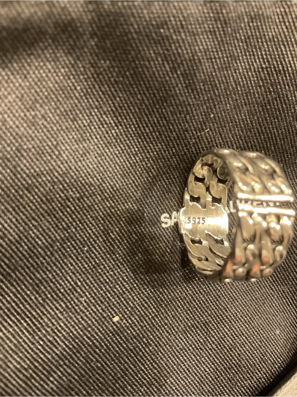 Saint Laurent Silver Chain-Link Woman’s Ring - Sterling Silver and bonus gifts 🤗